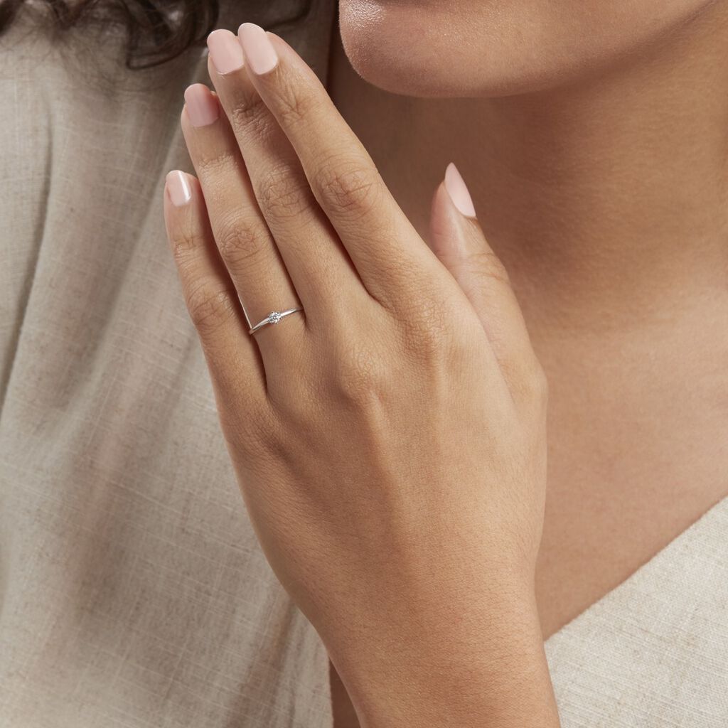 Bague Solitaire Samantha Or Blanc Diamant - Bagues solitaires Femme | Histoire d’Or