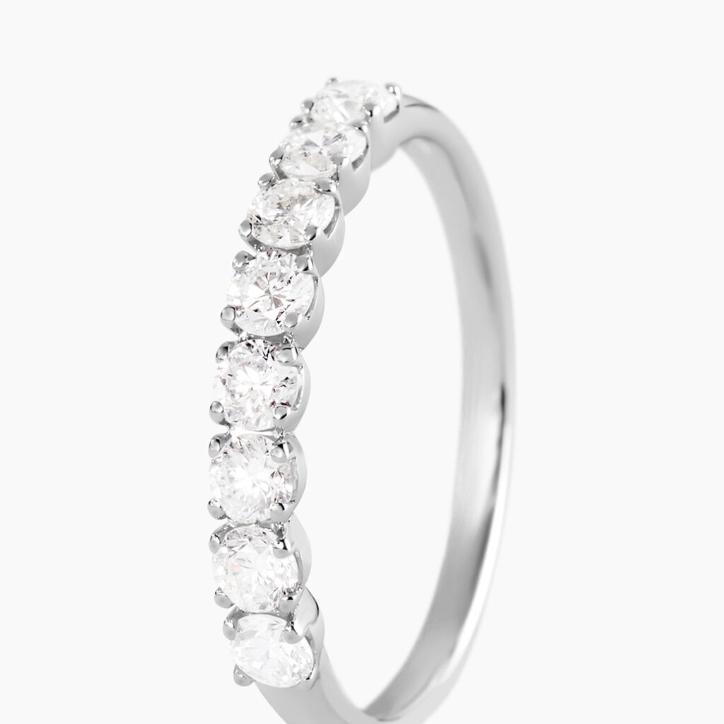 Demi-alliance Or Blanc  Eloisa Diamant Synthetique - Alliances Femme | Histoire d&rsquo;Or