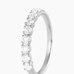 Demi-alliance Or Blanc  Eloisa Diamant Synthetique - Alliances Femme | Histoire d&rsquo;Or