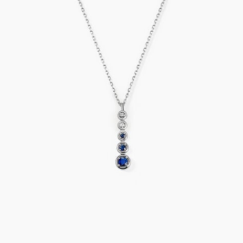Collier Josephine Or Blanc Saphir Et Diamant - Colliers Femme | Histoire d’Or