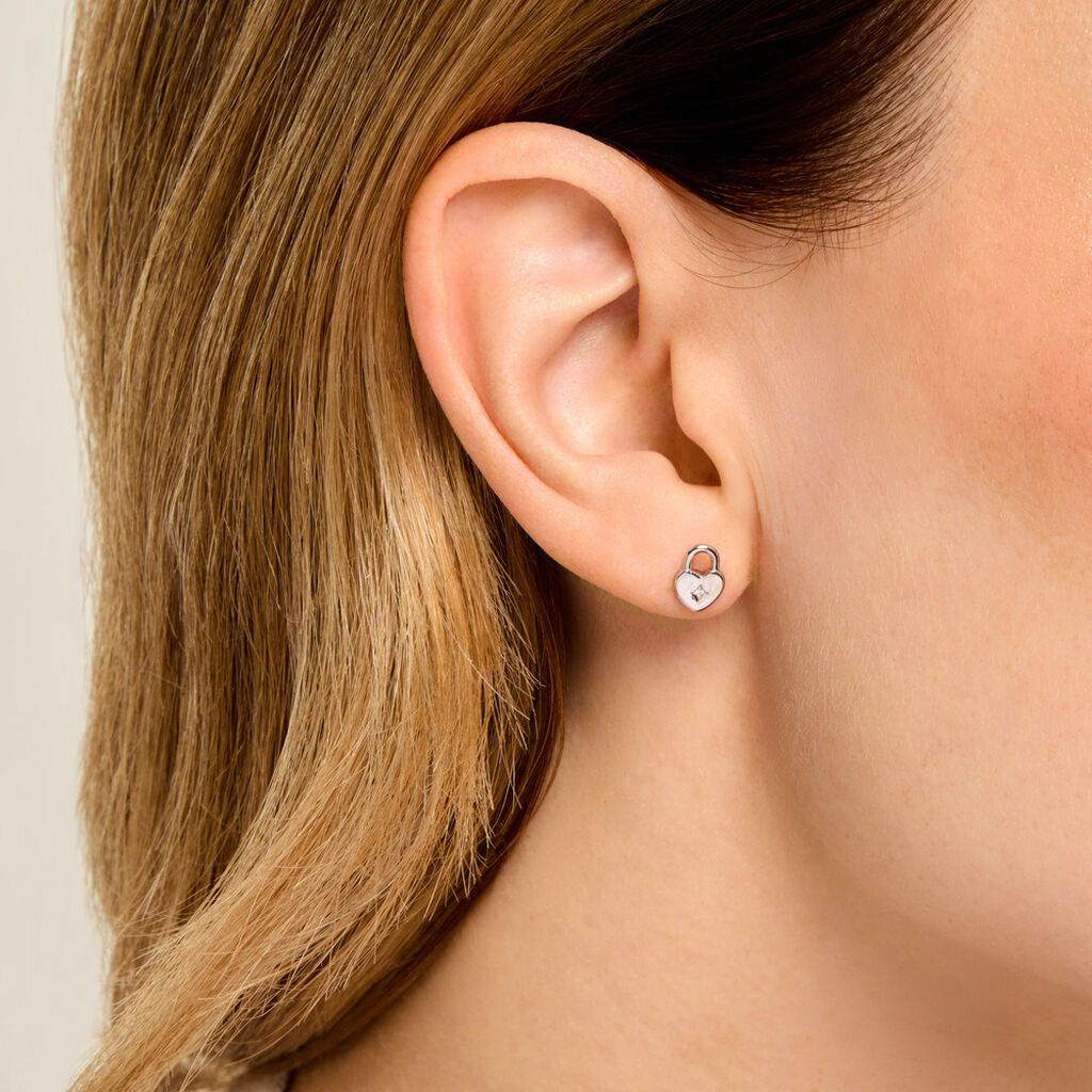 Boucles D'Oreilles Puces Filia Argent Blanc Oxyde De Zirconium - Boucles d'oreilles fantaisie Femme | Histoire d&rsquo;Or