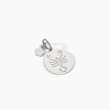 Pendentif Zodiaque Rond Argent Blanc