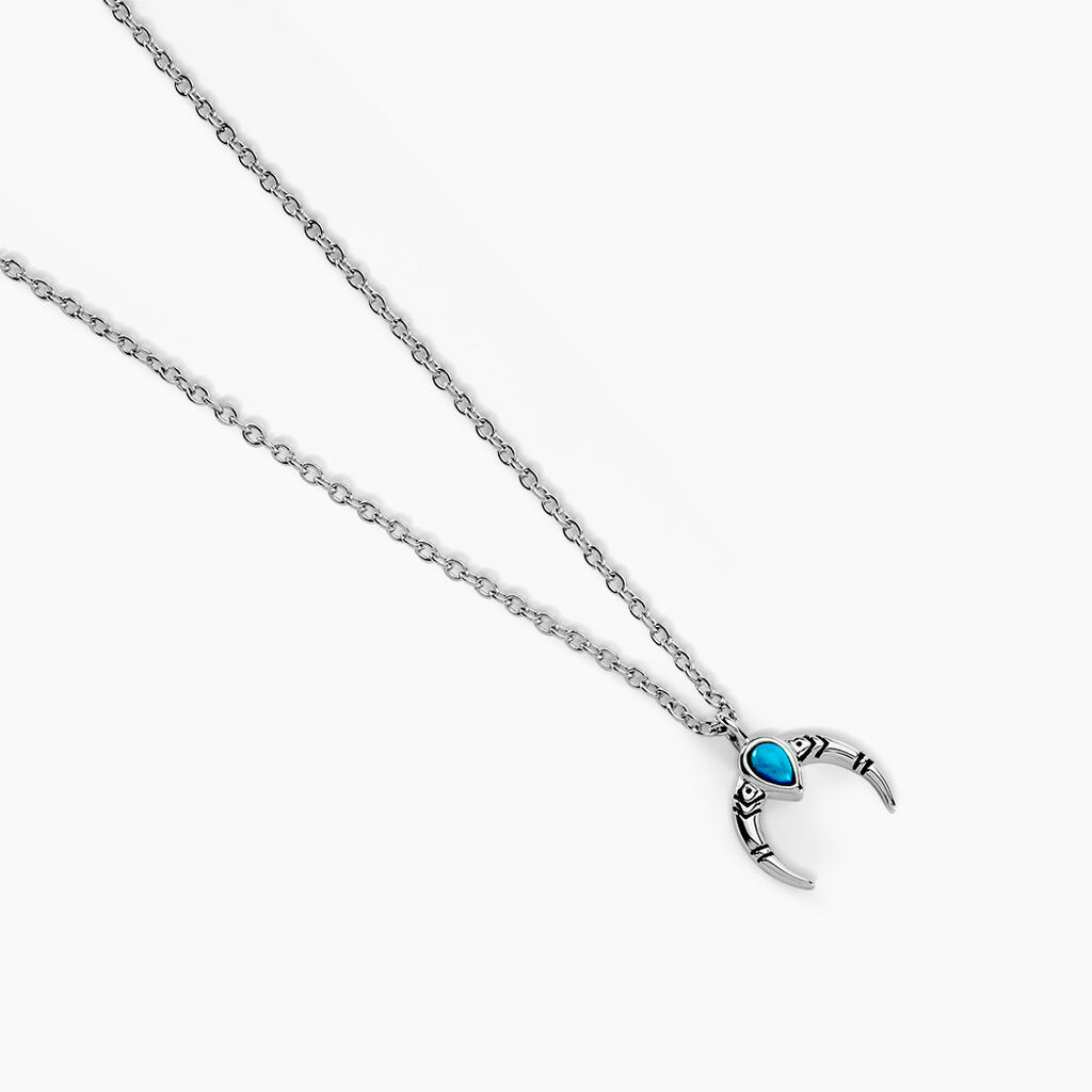 Collier Estrid Argent Blanc Turquoise - Colliers fantaisie Femme | Histoire d&rsquo;Or