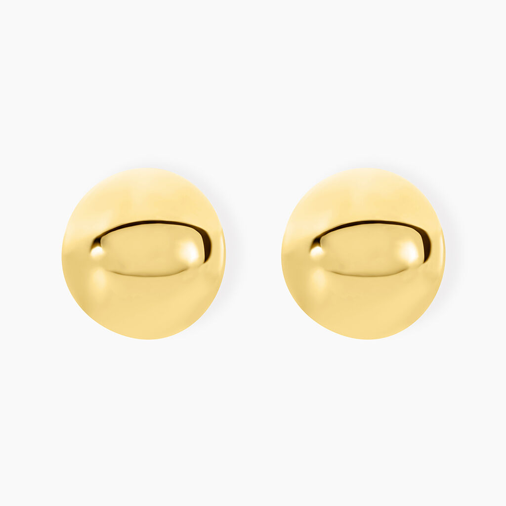 Bijoux D'oreilles Perles Solaires Acier Jaune