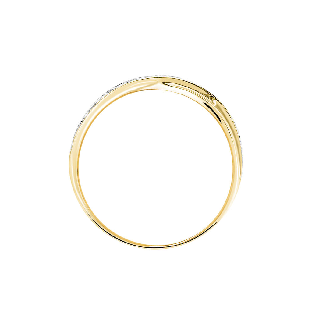 Bague Croisee Or Jaune Diamant - Bagues avec pierre Femme | Histoire d’Or