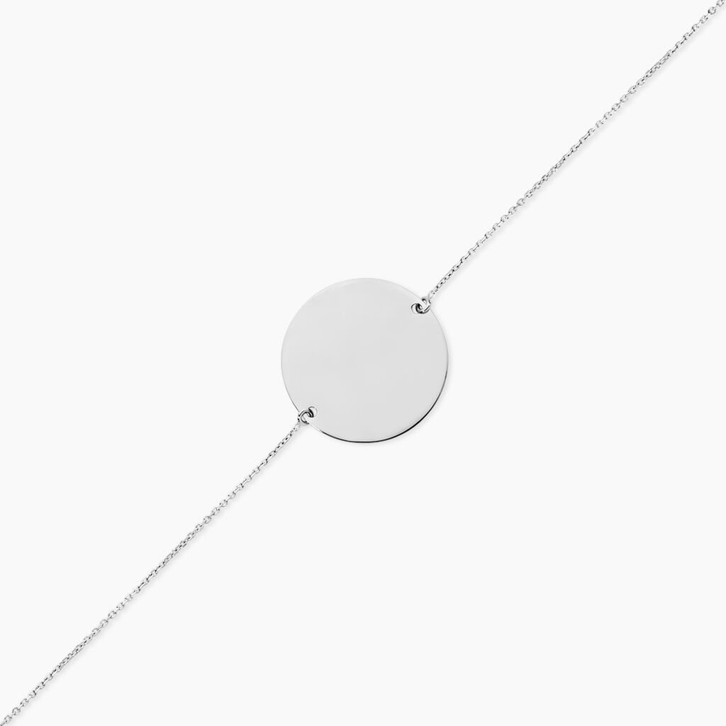 Bracelet Pastille Gravable Or Blanc - Bracelets Naissance Femme | Histoire d&rsquo;Or