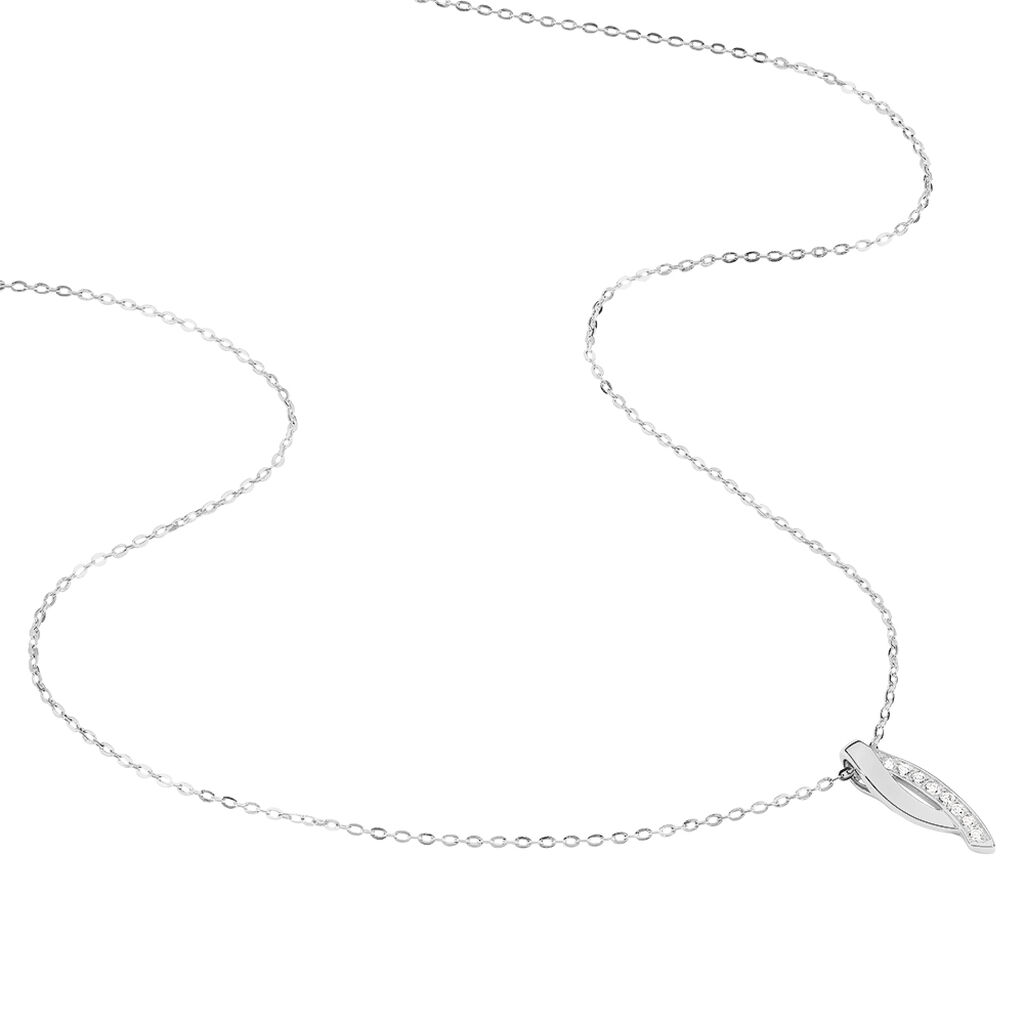 Collier Ange-line Argent Blanc Oxyde De Zirconium - Colliers fantaisie Femme | Histoire d&rsquo;Or
