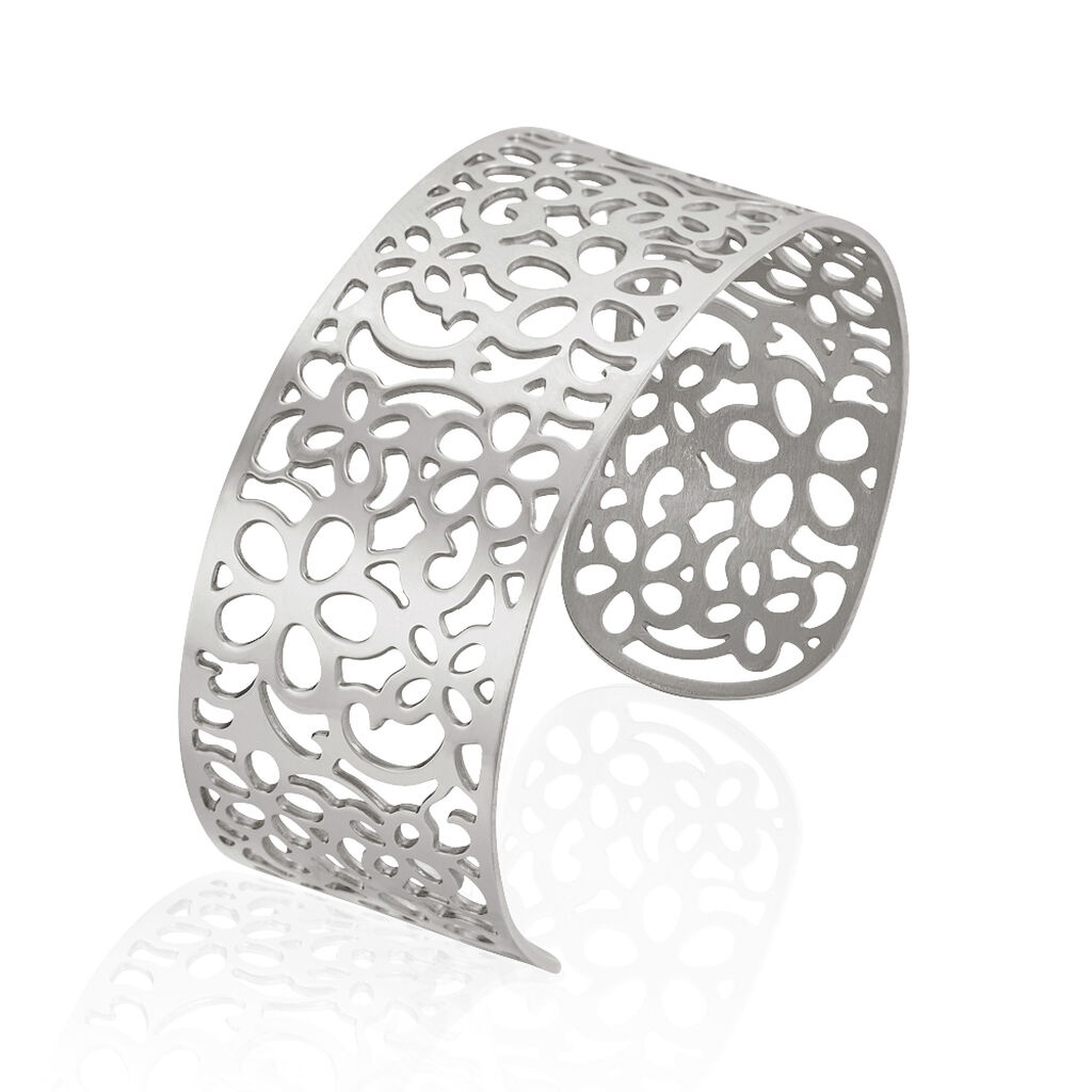 Bracelet Manchette Brenda Acier Blanc - Bracelets manchettes Femme | Histoire d’Or
