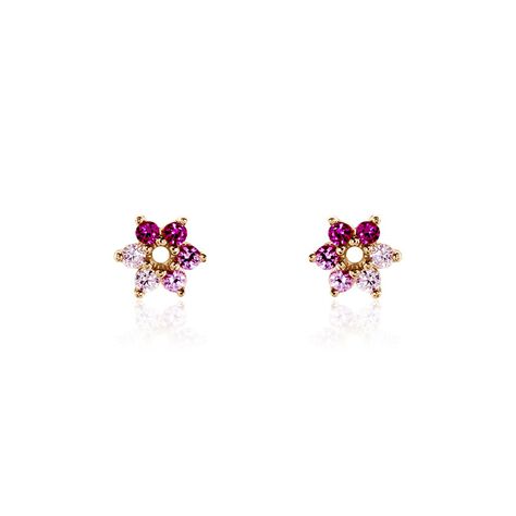 Boucles D'oreilles Puces Pavel Argent Rose Oxyde De Zirconium - Boucles d'oreilles fantaisie Femme | Histoire d’Or