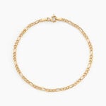 Bracelet Or Jaune Cam&eacute;o Maille Altern&eacute;e 1/3 - Bracelets cha&icirc;ne Femme | Histoire d&rsquo;Or