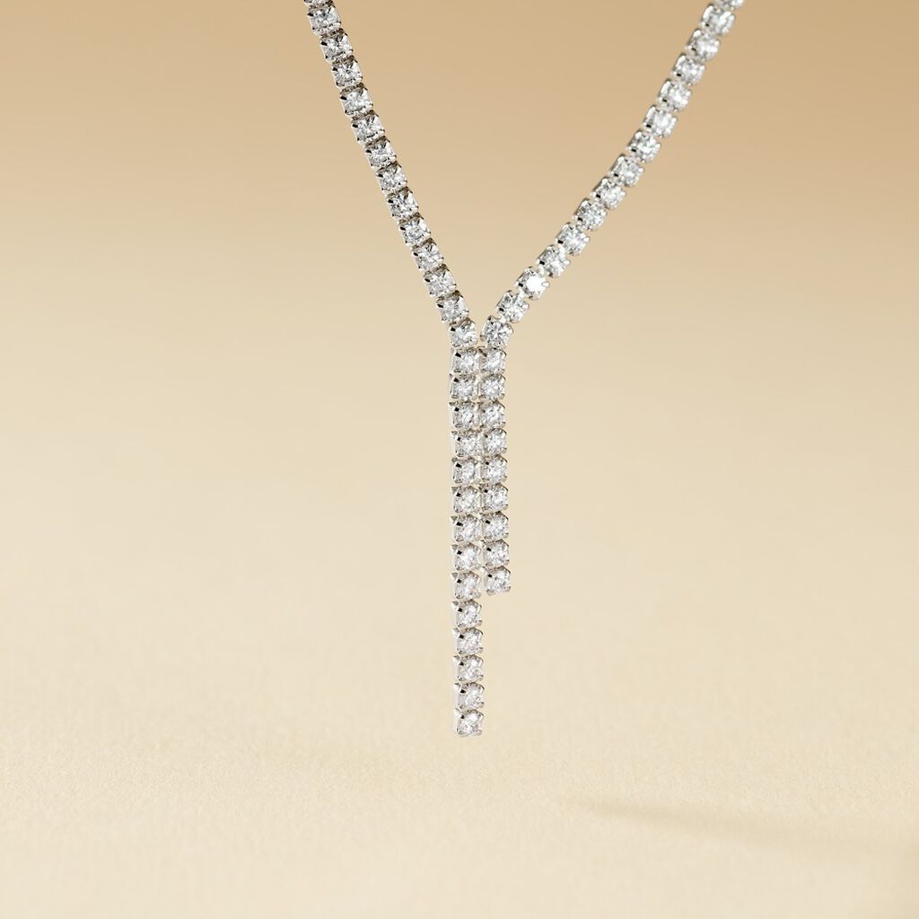 Collier Anthia Argent Blanc Oxyde De Zirconium - Colliers Femme | Histoire d&rsquo;Or