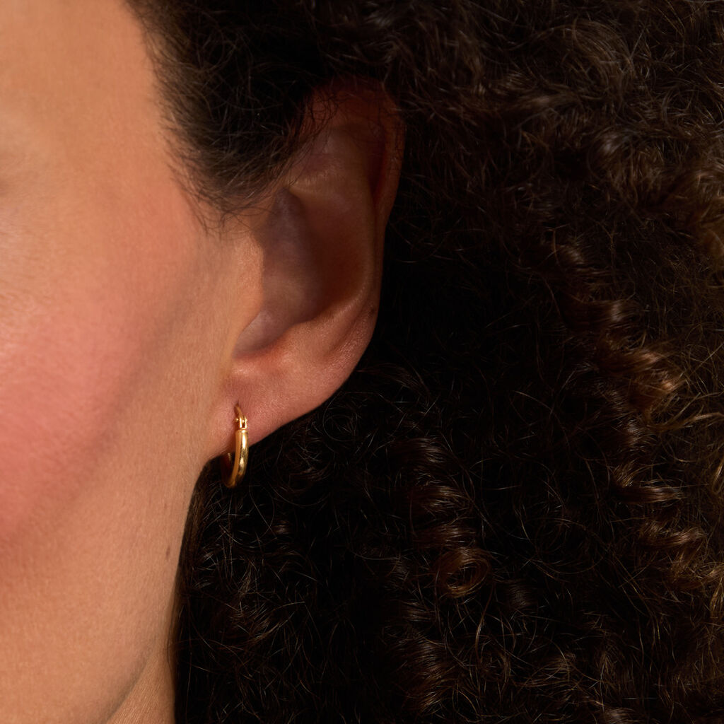 Cr&eacute;oles Verania Argent Dor&eacute; A L'Or 750/1000 - Boucles d'oreilles cr&eacute;oles Femme | Histoire d&rsquo;Or