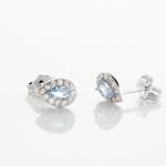 Boucles D'oreilles Puces Argent Blanc Tania Oxydes De Zirconium - Boucles d'oreilles fantaisie Femme | Histoire d&rsquo;Or