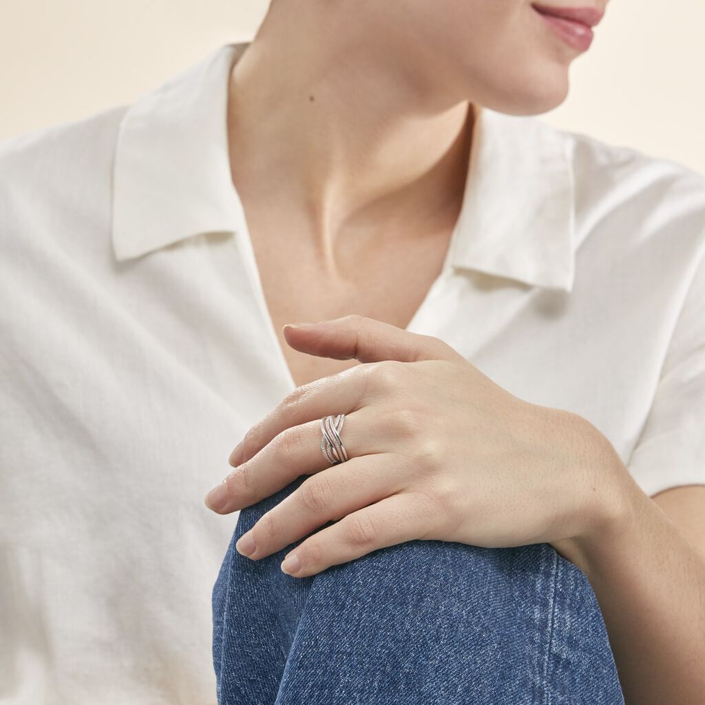 Bague Ocean Or Blanc Diamant - Bagues avec pierre Femme | Histoire d’Or