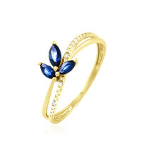 Bague Angie Or Jaune Saphir Et Diamant