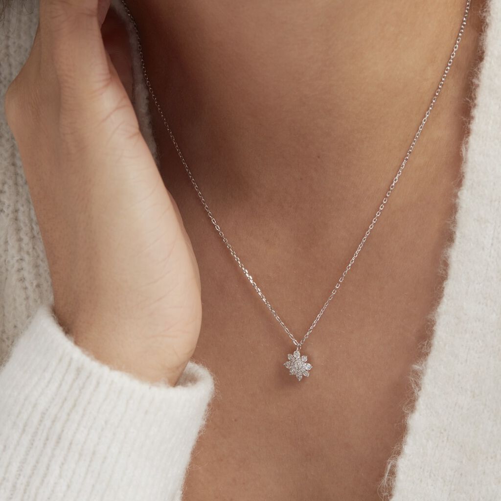 Collier Lorraine Argent Blanc Oxyde De Zirconium - Colliers fantaisie Femme | Histoire d’Or