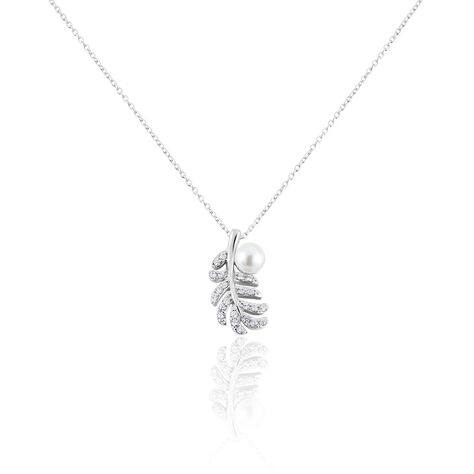 Collier Argent Blanc Edytha Perle De Culture Oxydes De Zirconium - Colliers fantaisie Femme | Histoire d’Or