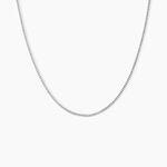 Cha&icirc;ne Imad Maille Gourmette Or Blanc - Chaines Femme | Histoire d&rsquo;Or