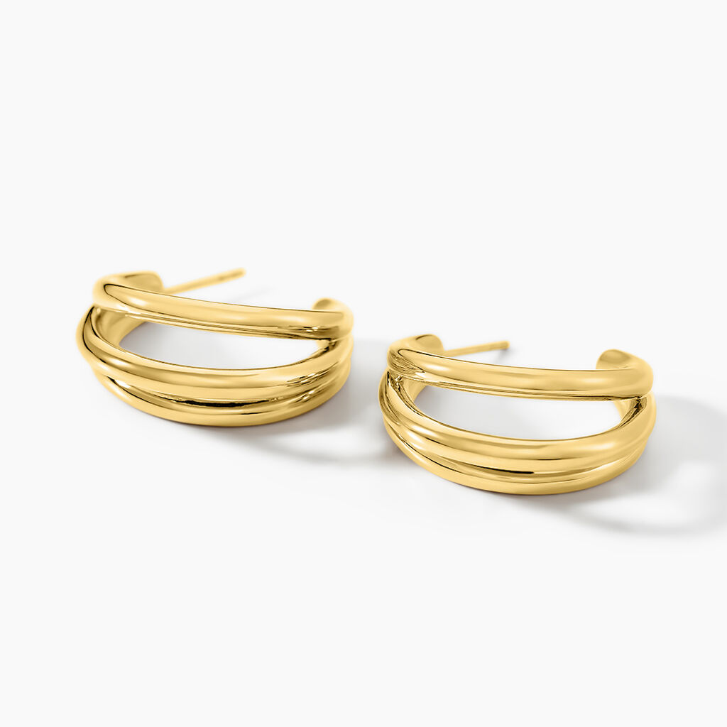 Demi-créoles Josephine Acier Doré - Boucles d'oreilles créoles Femme | Histoire d’Or