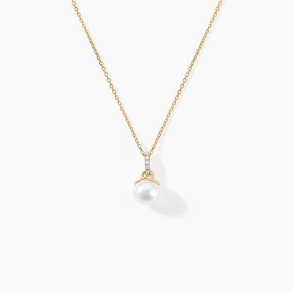 Collier Delight Or Jaune Perle De Culture Et Diamant - Colliers Femme | Histoire d’Or