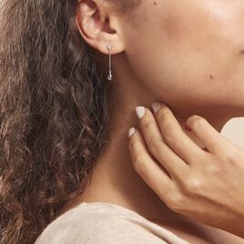 Boucles D'oreilles Pendantes Brenda Or Blanc Topaze - Boucles d'oreilles pendantes Femme | Histoire d’Or