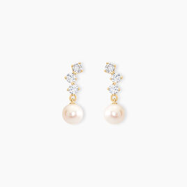 Boucles D'oreilles Pendantes Taiss Or Jaune Perle De Culture - Boucles d'oreilles pendantes Femme | Histoire d’Or