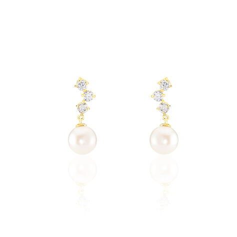 Boucles D'oreilles Pendantes Taiss Or Jaune Perle De Culture - Boucles d'oreilles pendantes Femme | Histoire d’Or