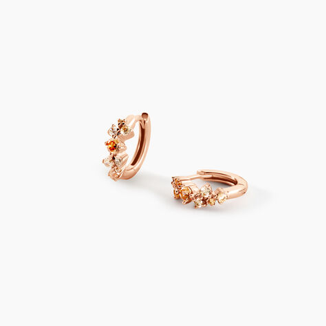 Cr&eacute;oles Rio Argent Rose Oxyde De Zirconium - Boucles d'oreilles cr&eacute;oles Femme | Histoire d&rsquo;Or