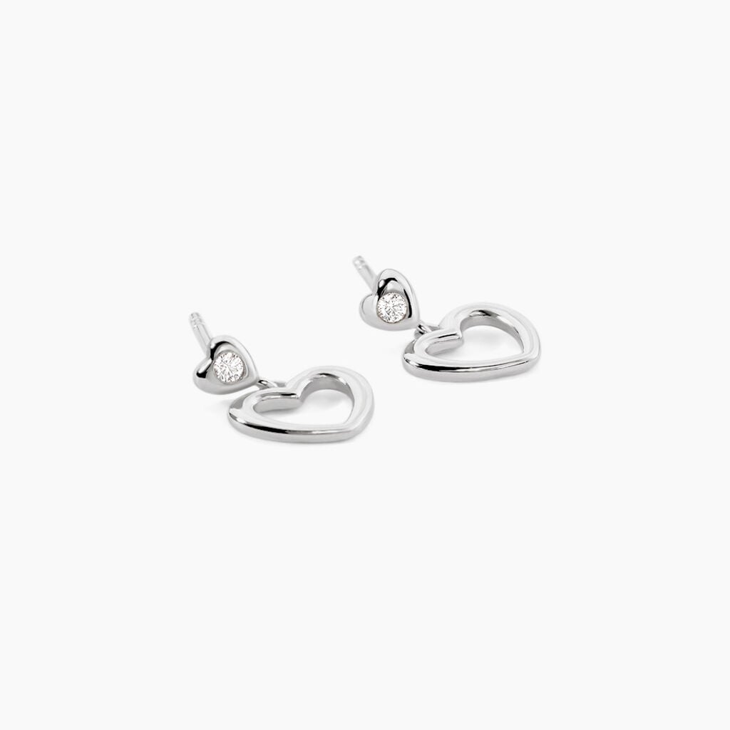 Boucles D'Oreilles Pendantes Floryne Argent Blanc Oxyde De Zirconium - Boucles d'oreilles fantaisie Femme | Histoire d&rsquo;Or