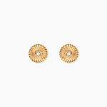 Boucles D'Oreilles Puces Sunrays Plaqu&eacute; Or Jaune Oxyde De Zirconium - Boucles d'oreilles fantaisie Femme | Histoire d&rsquo;Or