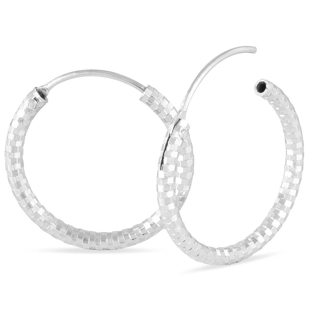 Créoles Argent Blanc Agathe - Boucles d'oreilles créoles Femme | Histoire d’Or