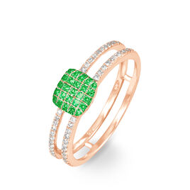 Bague Aude Or Rose Grenat Et Diamant - Bagues avec pierre Femme | Histoire d’Or