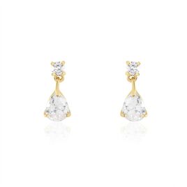 Boucles D'oreilles Pendantes Naellya Plaqué Or Oxyde De Zirconium - Boucles d'oreilles fantaisie Femme | Histoire d’Or