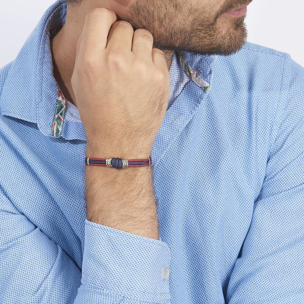 Bracelet Agarae Acier Blanc - Bracelets cordon Homme | Histoire d’Or