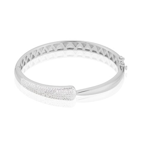 Bracelet Jonc Andie Argent Blanc Oxyde De Zirconium - Bracelets joncs Femme | Histoire d&rsquo;Or