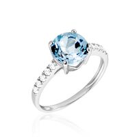 Bague Or Blanc Terese Topaze Oxydes De Zirconium
