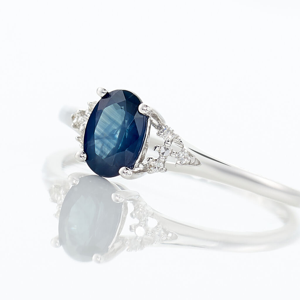Bague Marie Or Blanc Saphir Et Diamant - Bagues solitaires Femme | Histoire d’Or