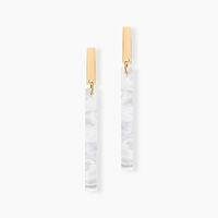 Boucles D'oreilles Pendantes Halcyone Or Jaune Nacre