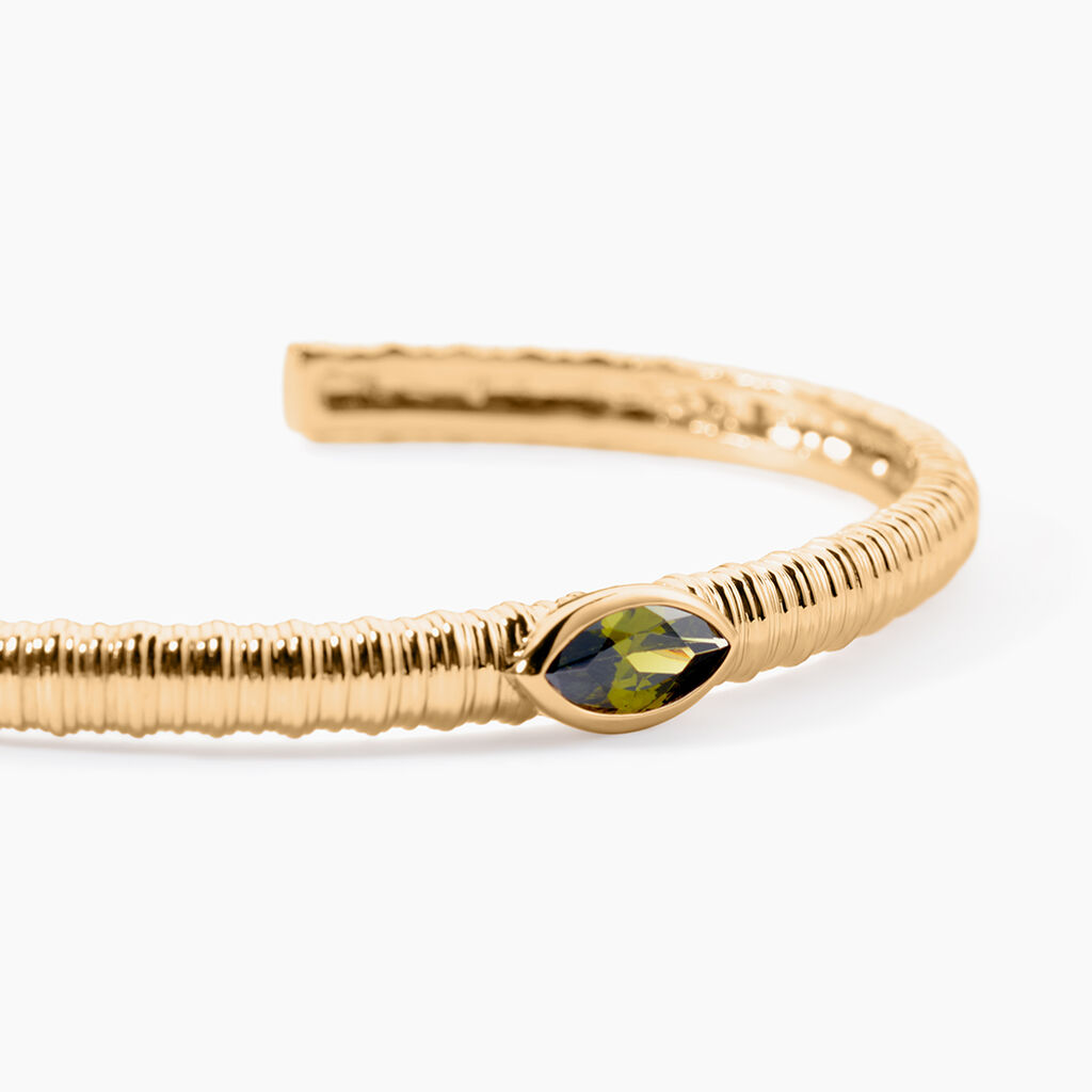 Bracelet Jonc Angelica Plaque Or Jaune Oxyde De Zirconium - Bracelets joncs Femme | Histoire d&rsquo;Or