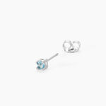 Boucles D'oreilles Puces Tehora Argent Blanc Verre - Boucles d'oreilles fantaisie Femme | Histoire d&rsquo;Or