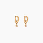 Cr&eacute;oles Lorianne Plaqu&eacute; Or Jaune Oxyde De Zirconium - Boucles d'oreilles cr&eacute;oles Femme | Histoire d&rsquo;Or