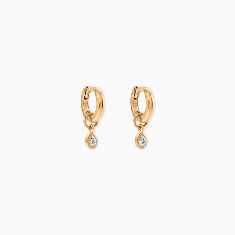 Cr&eacute;oles Lorianne Plaqu&eacute; Or Jaune Oxyde De Zirconium - Boucles d'oreilles cr&eacute;oles Femme | Histoire d&rsquo;Or