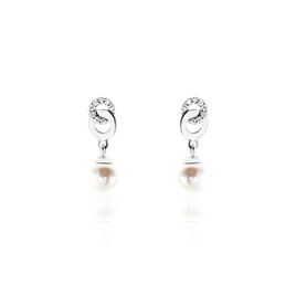 Boucles D'oreilles Pendantes Paqueretteae Argent Blanc Perle Culture - Boucles d'oreilles fantaisie Femme | Histoire d’Or