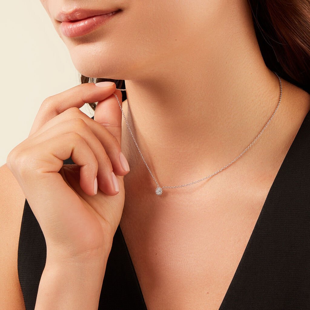 Collier Oliviane Argent Blanc Oxyde De Zirconium - Nouveautés Femme | Histoire d’Or