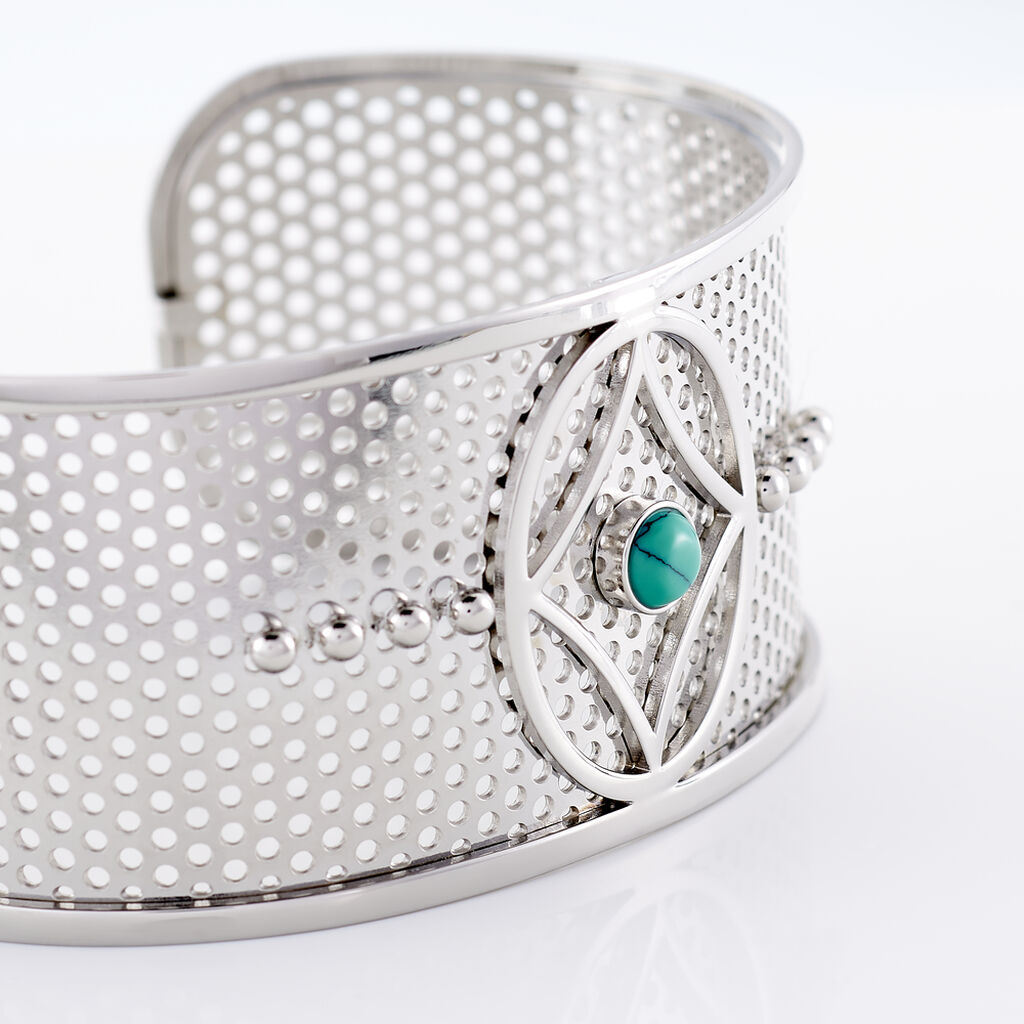 Bracelet Jonc Audreanne Acier Blanc Pierre De Synthese - Bracelets joncs Femme | Histoire d’Or