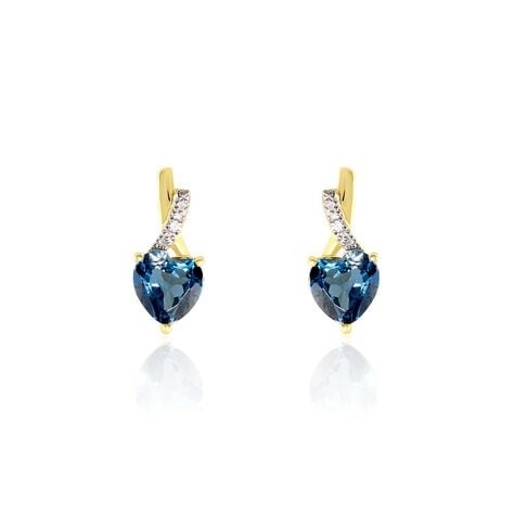 Boucles D'oreilles Puces Or Jaune Clothilde Topaze Et Oxydes - Clous d'oreilles Femme | Histoire d’Or