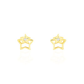 Boucles D Oreilles Enfant Et Adolescent Fille Garcon Couleur Pierre Blanc Histoire D Or