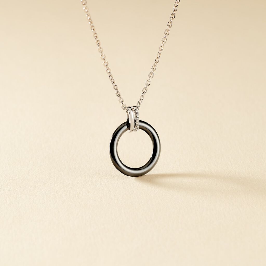 Collier Bertillianne Argent Blanc Céramique Et Oxyde De Zirconium - Colliers fantaisie Femme | Histoire d’Or