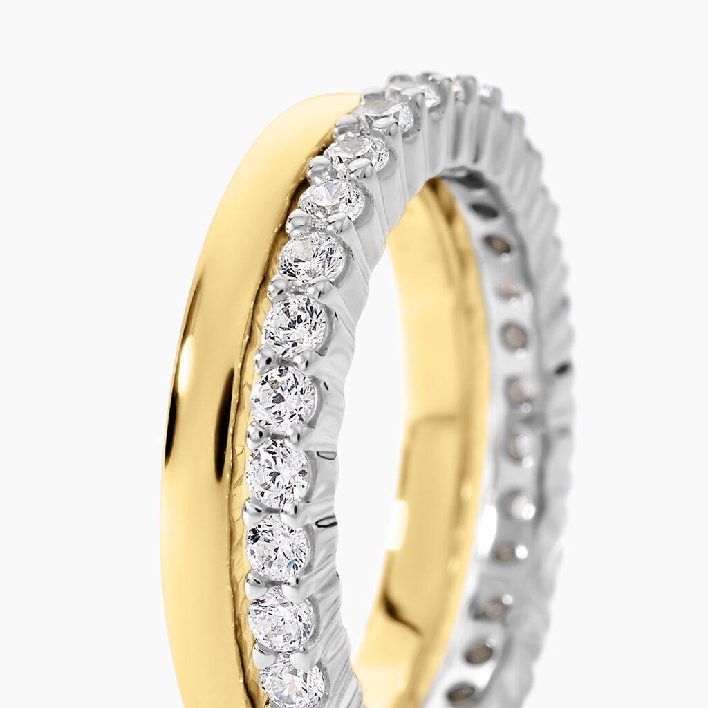 Bague Apia Argent Bicolore Oxyde De Zirconium - Bagues avec pierre Femme | Histoire d&rsquo;Or