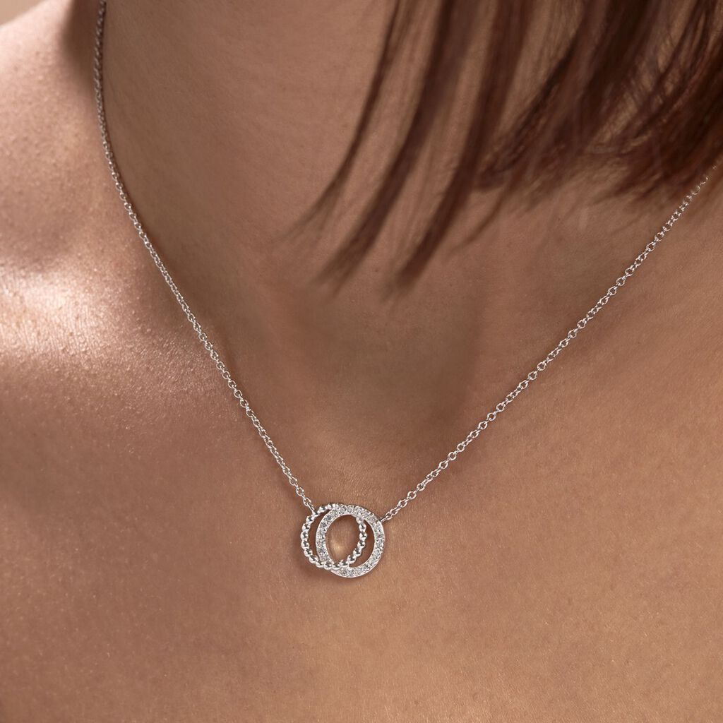 Collier Magou Argent Blanc Oxyde De Zirconium - Colliers fantaisie Femme | Histoire d’Or